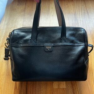 Fossil Black Leather Satchel